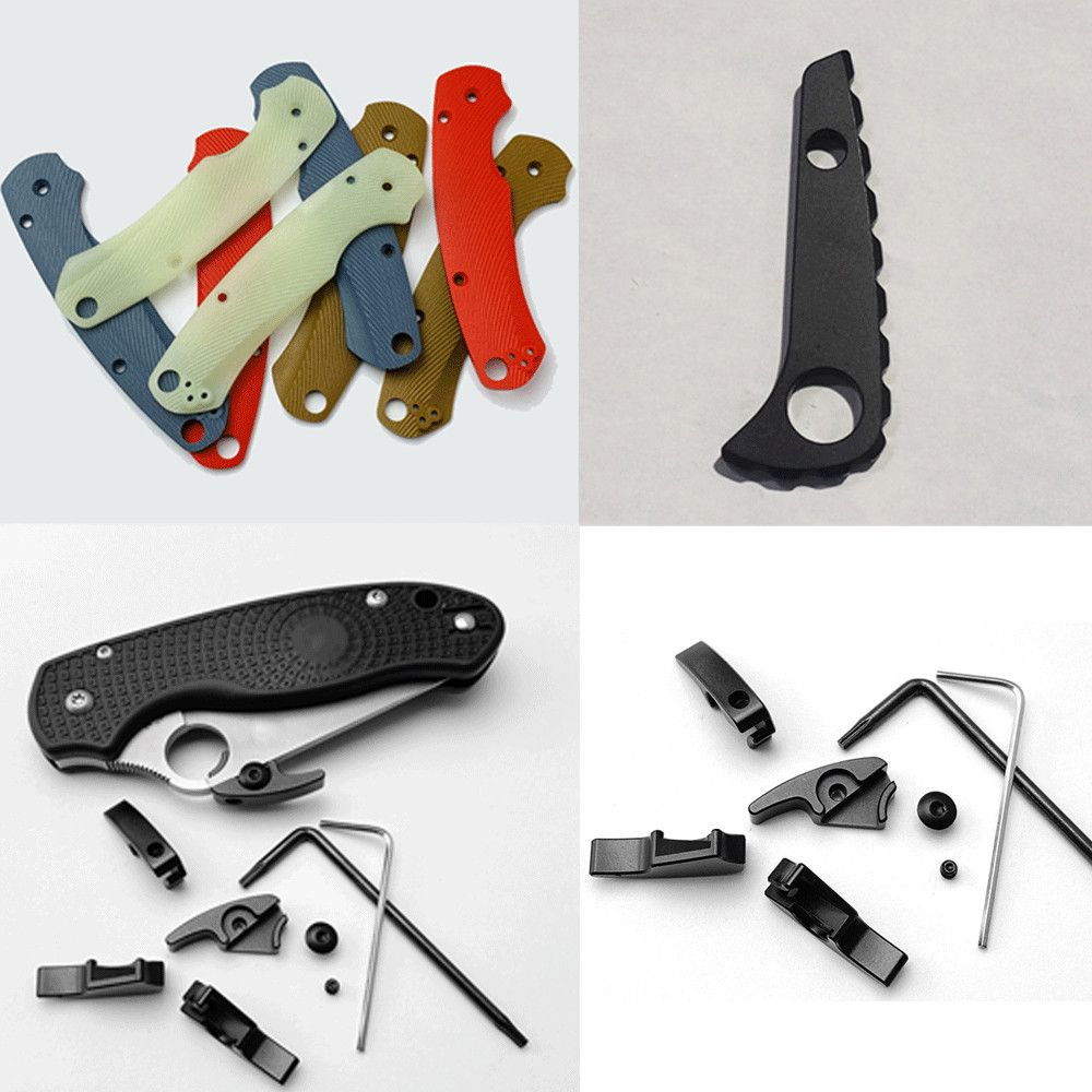 G10 Scales Back Spacer Open Hook Screw Fitting Set For Spyderco Paramilitary 2