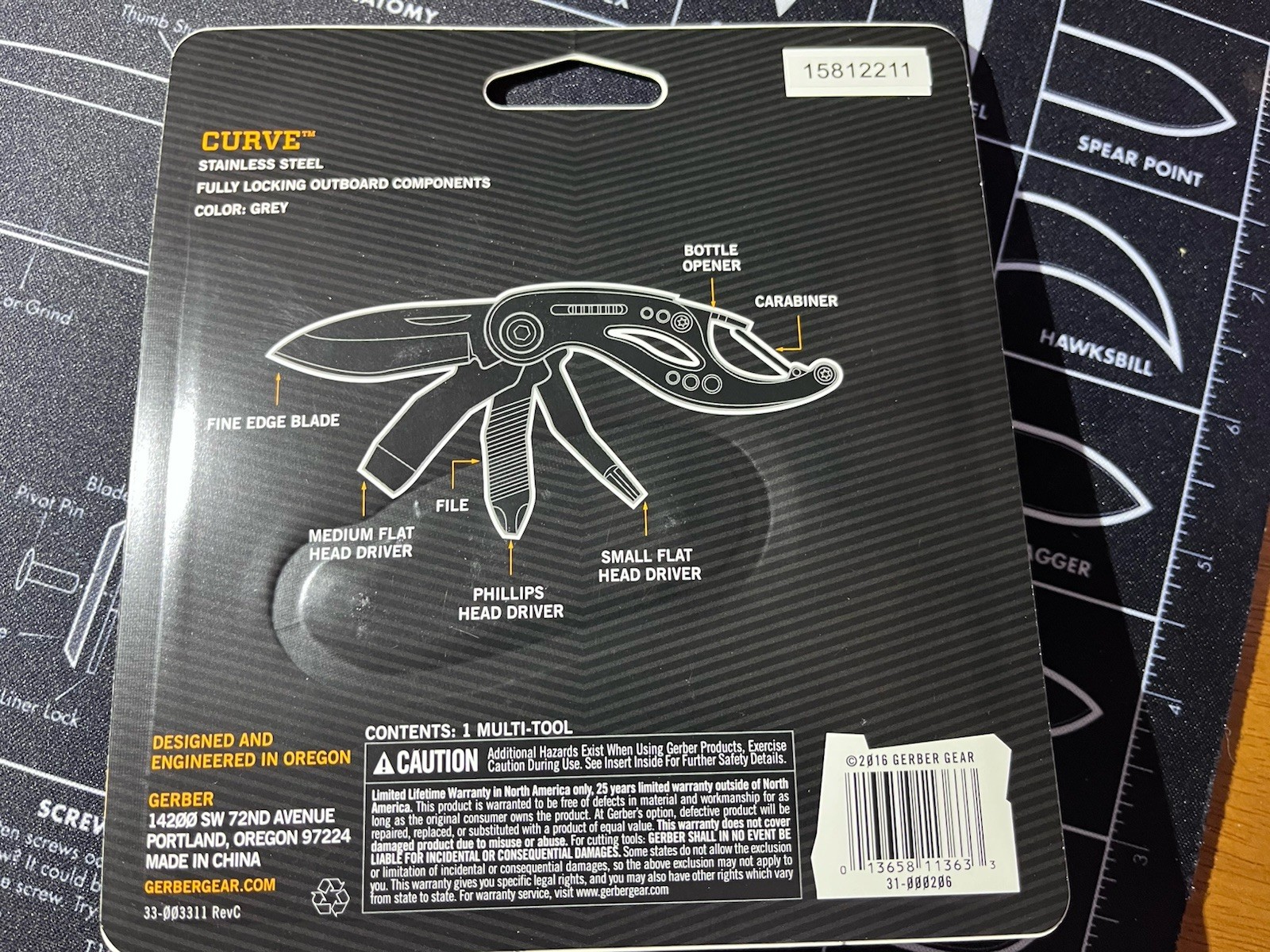 Gerber Curve, Multi-Tool and Pocket Knife Keychain, Stainless Steel, New