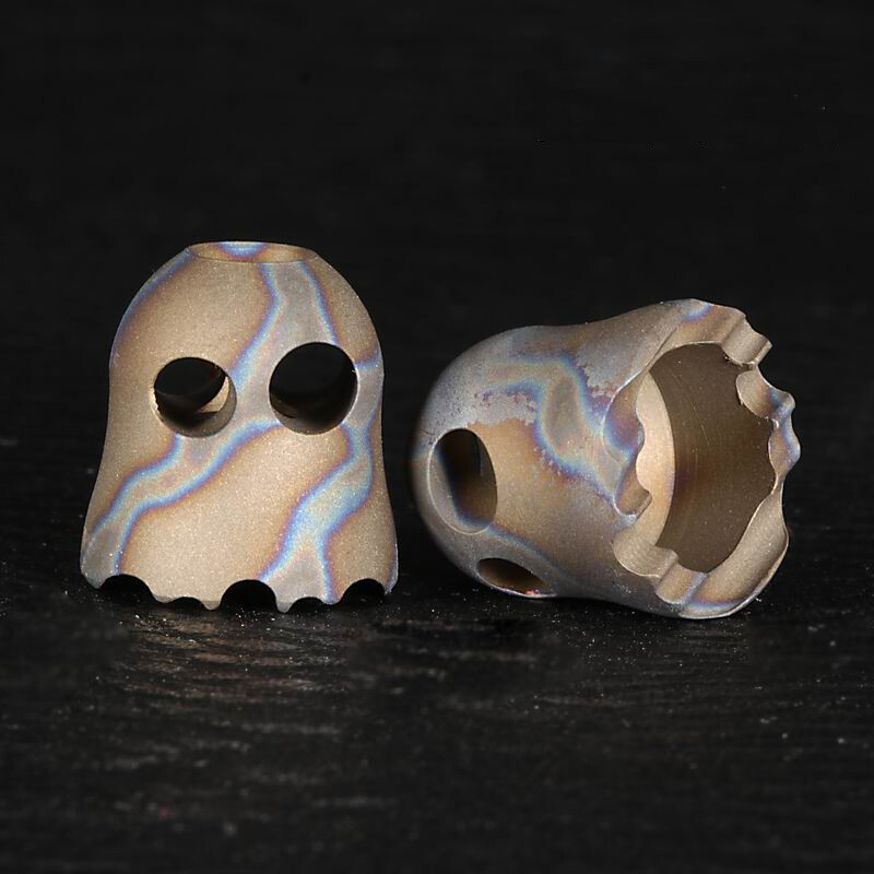 Titanium Alloy Ghost Bead EDC TC4 Pendant Key Chain Necklace DIY Lanyard Beads