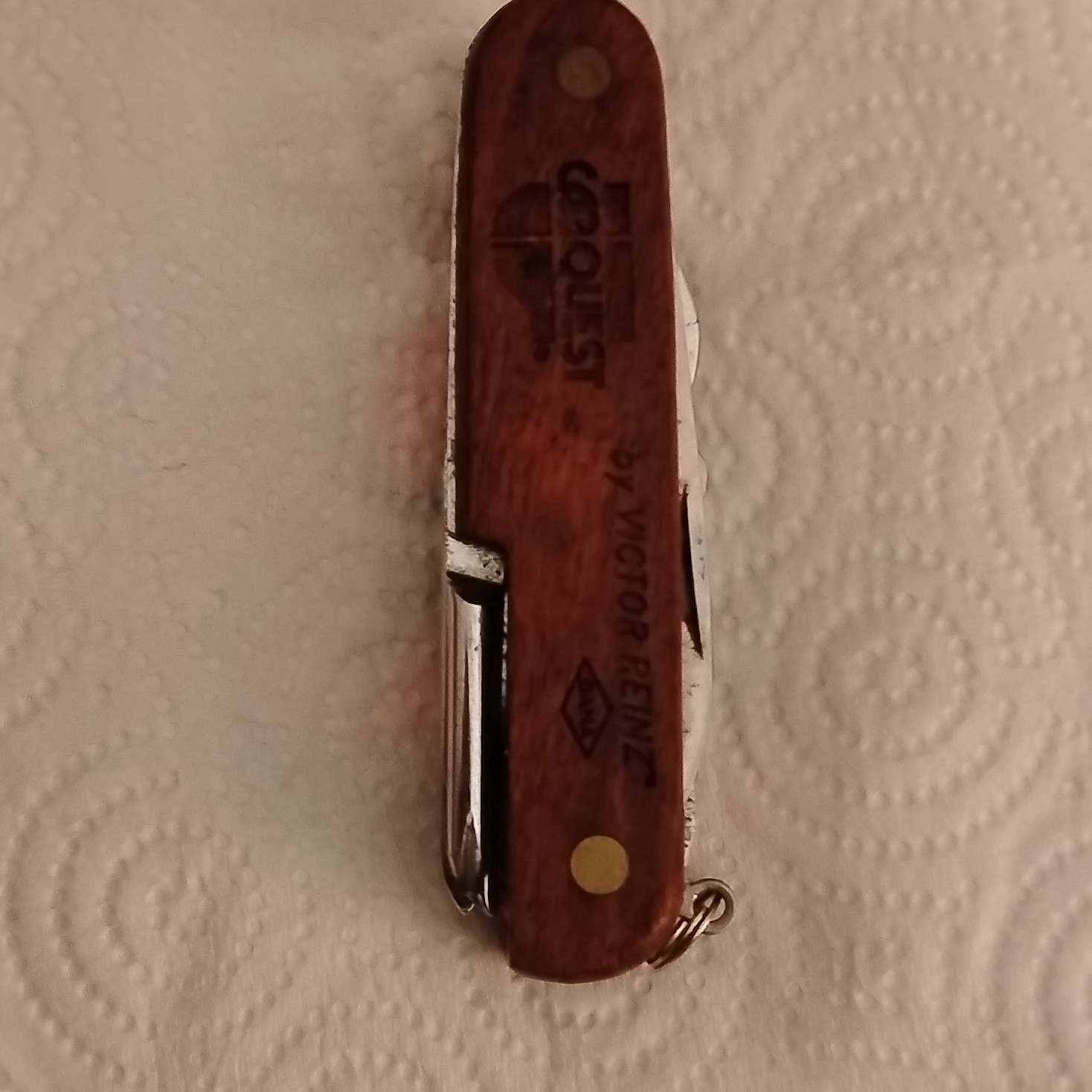 Carquest Multi-Tool by Victor Rein, 6 Tools, Wood Handle, Stainless Steel Knife