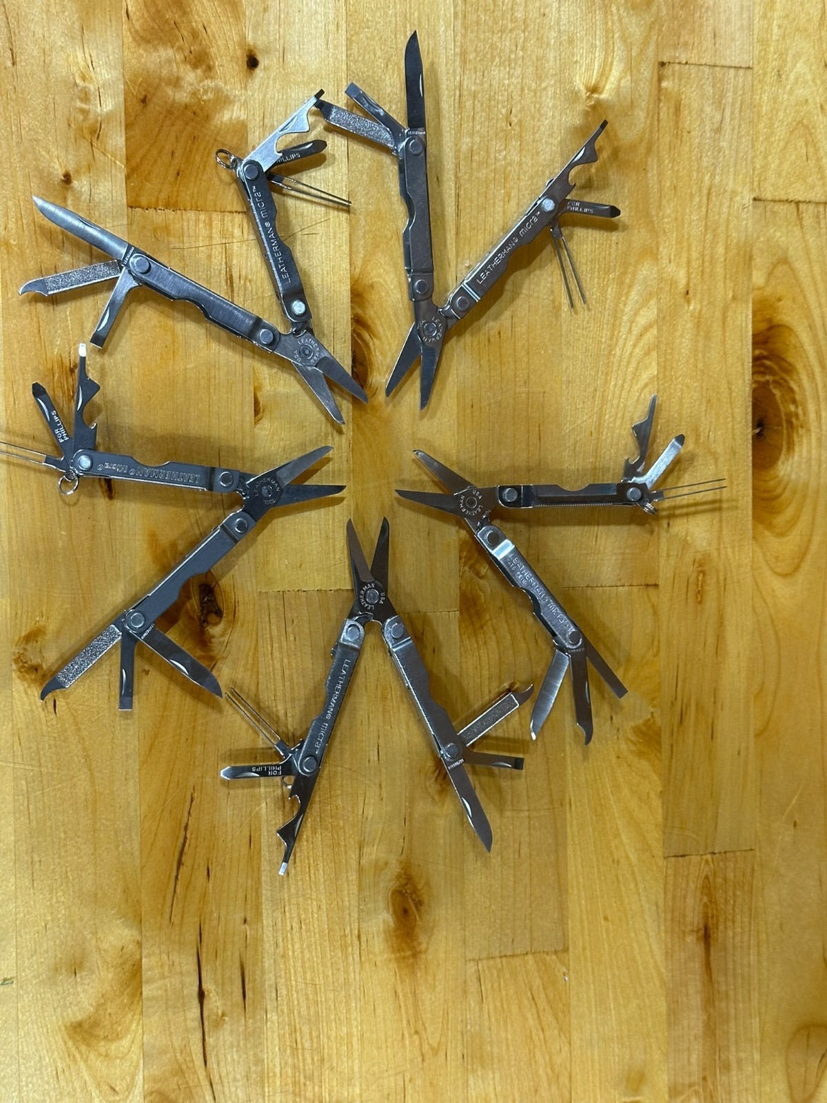 Leatherman Micra Multi-Tool Knife Scissors Key Ring! Silver! LOT OF 5!