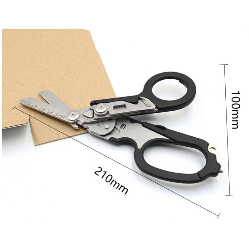 Tactical Folding Scissors – Survival Multi-Tool First Aid Camping EMT Gear