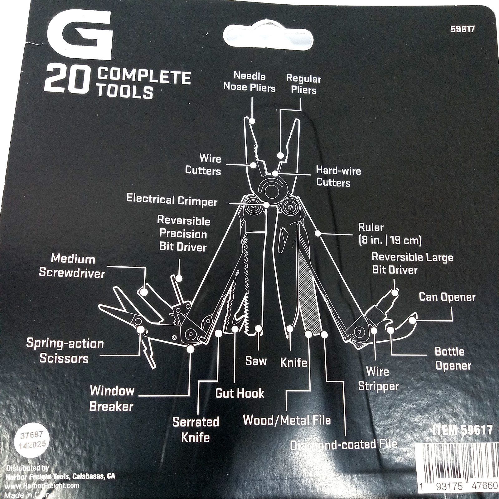 GORDON 20 in 1 Multi-Tool with Woven Sheath Harbor Freight