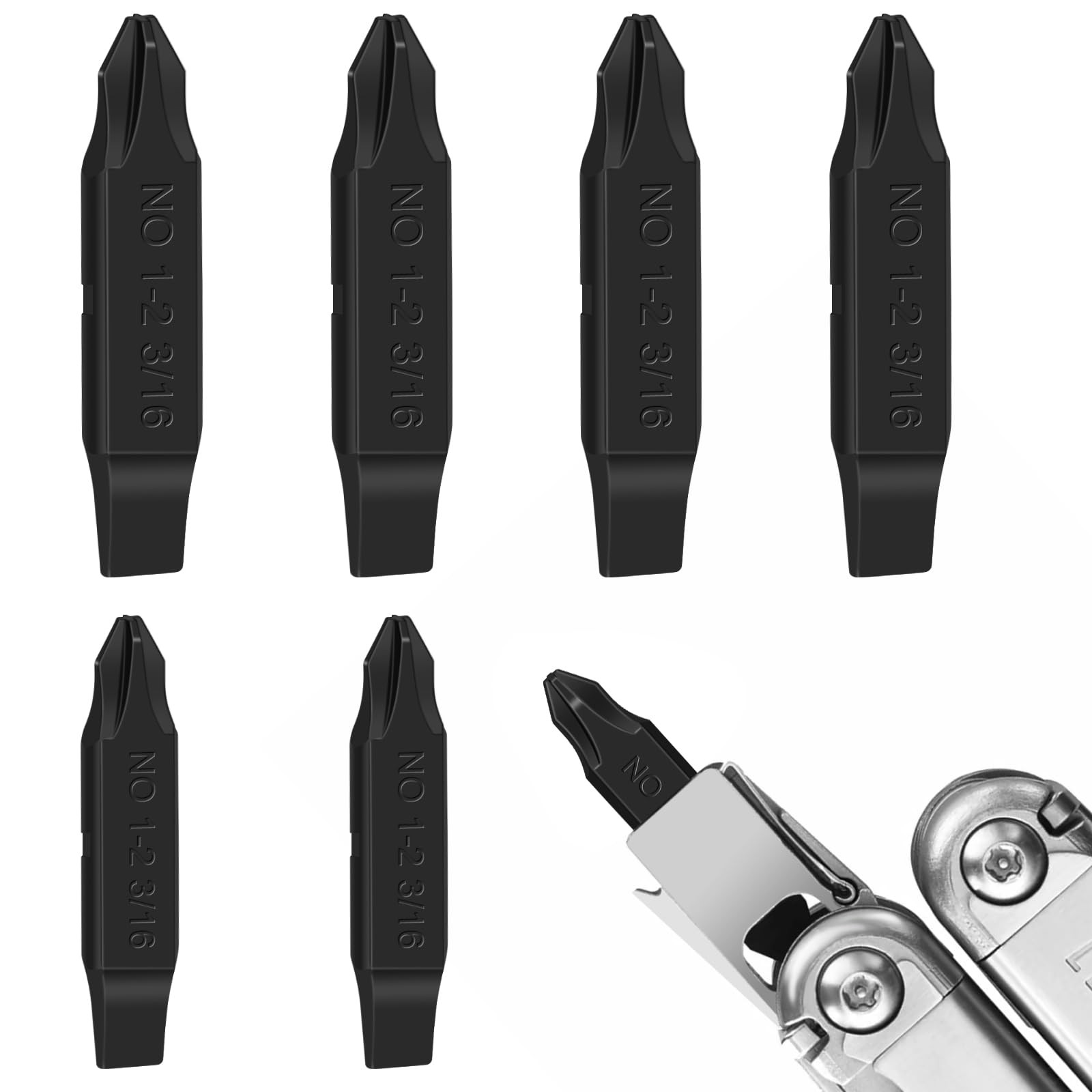 6Pack DoubleSided Screwdriver Bits Compatible with Leatherman MultiTools – #1…