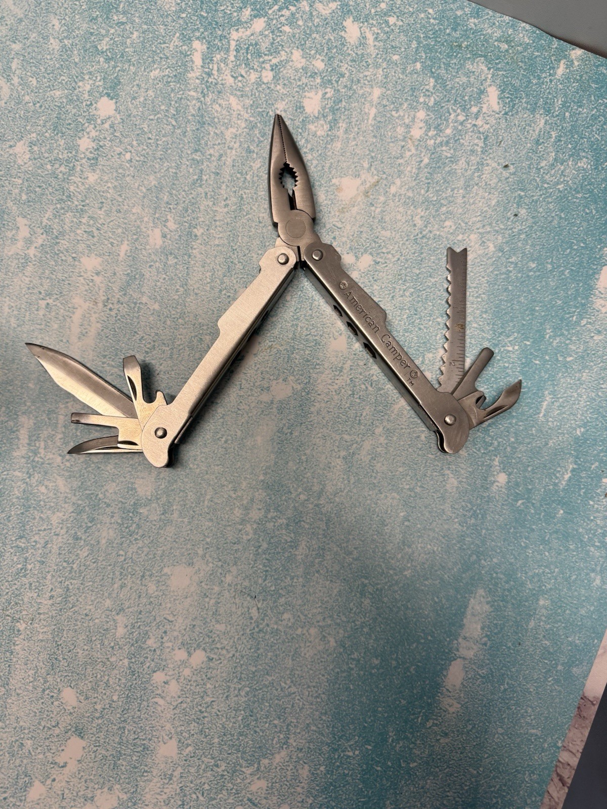 Vintage American Camper 9 Tool All Stainless Steel Multi Tool