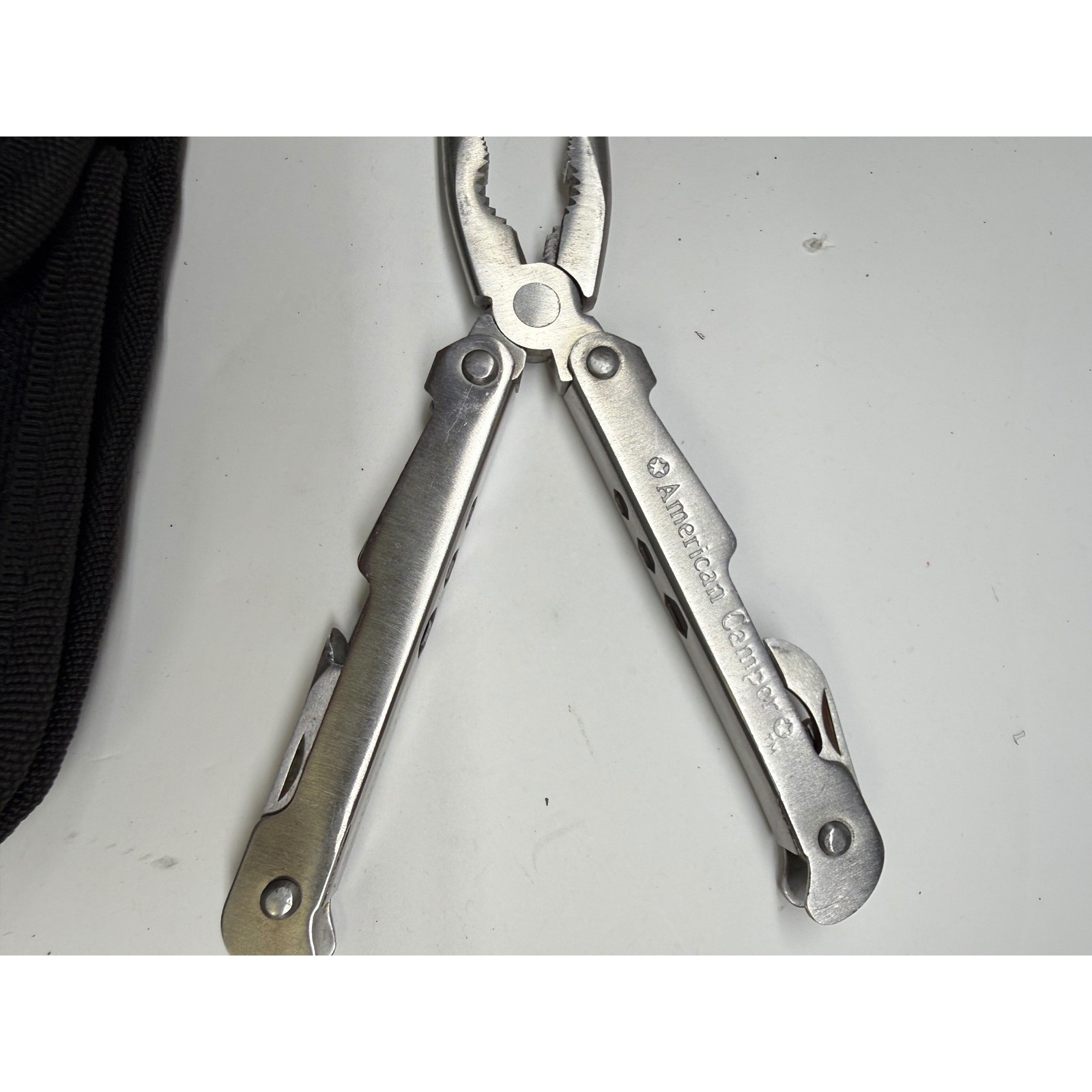 American Camper Multi-Tool Stainless Steel Folding Pliers with Nylon Sheath