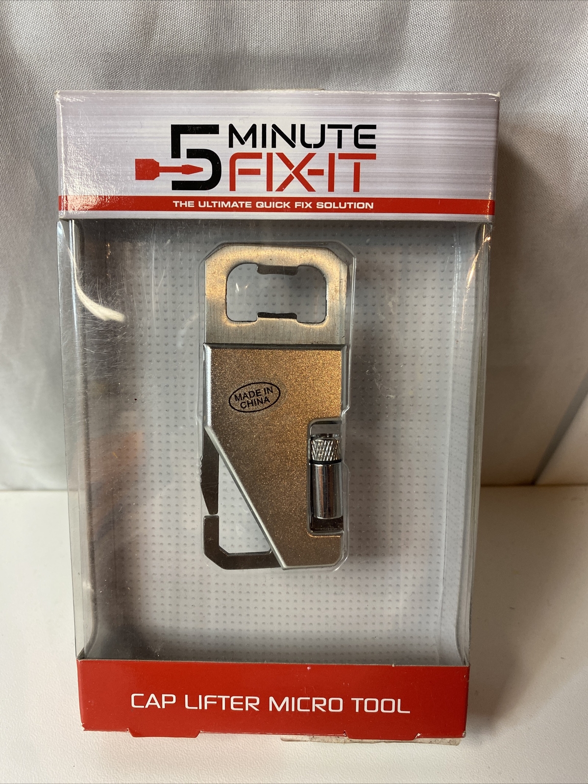 5 Minute Fix It Cap Lifter Micro Tool Bottle Opener Carabineer Clip Led Torch
