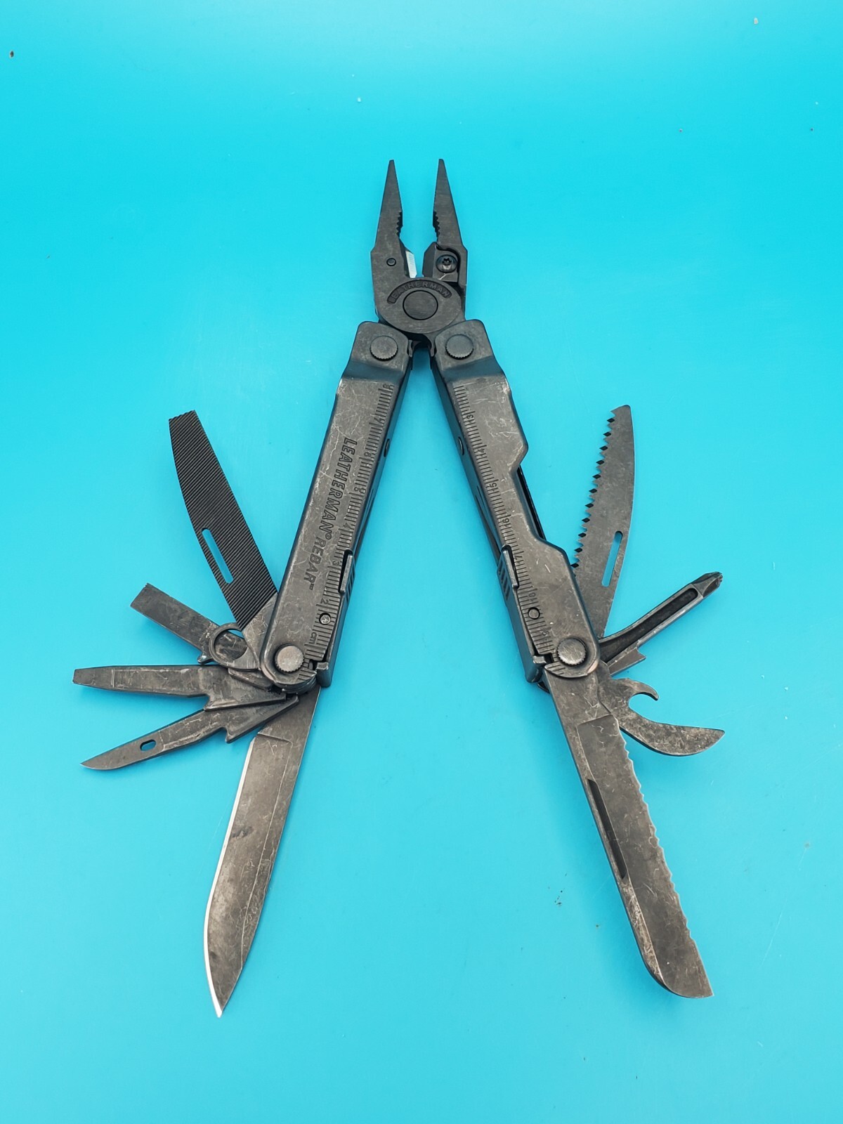 Leatherman Rebar Multi-Tool! BLACK OXIDE! Puma on Handle!