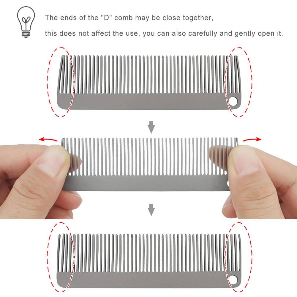 Portable Comb Titanium Alloy Combs Keychain Accessories Outdoor Small Tool