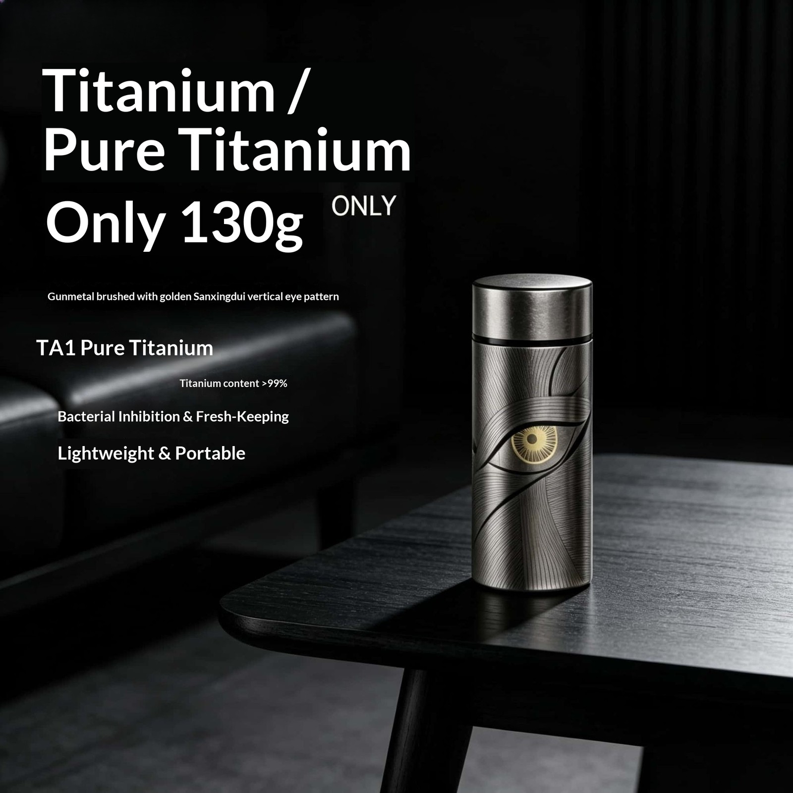 Ta1 Grade Pure Titanium Pocket Insulated Bottle Portable For Outdoor And Car Use