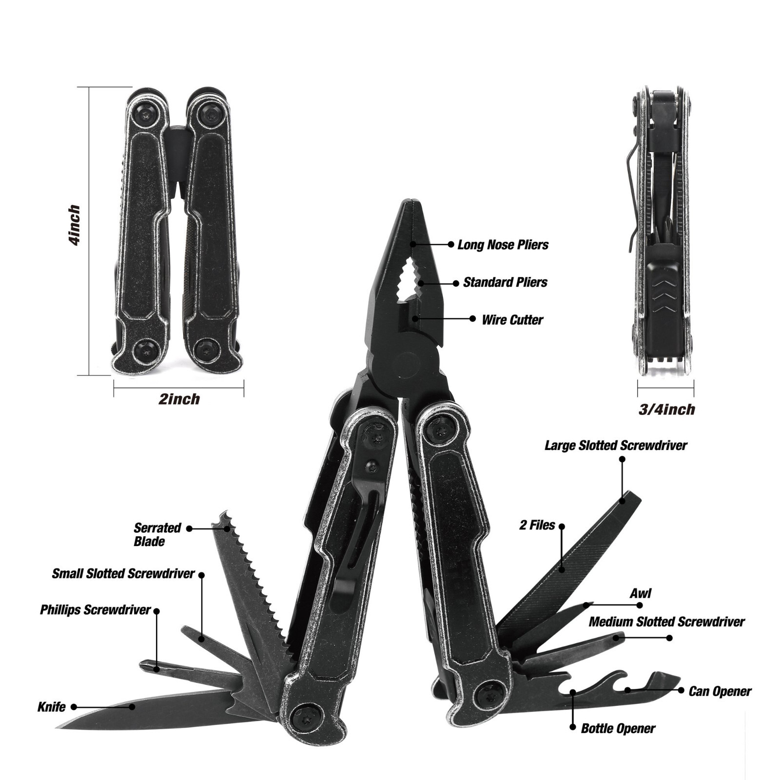 Hyper Tough 3 Piece Multi tool And Knife Set