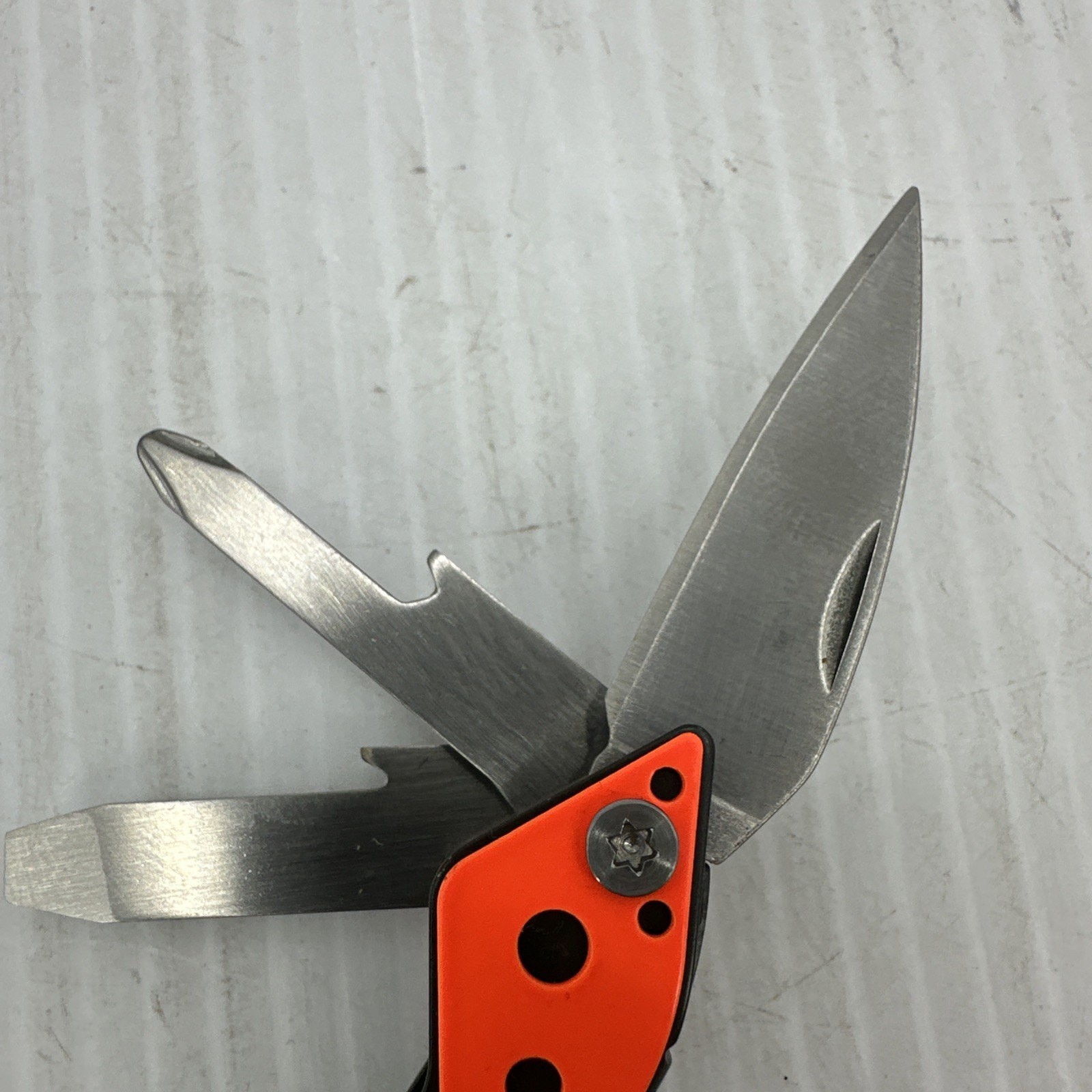 Cabela’s Multi-Tool Pliers Orange Black Stainless Steel Camping Knife With Case