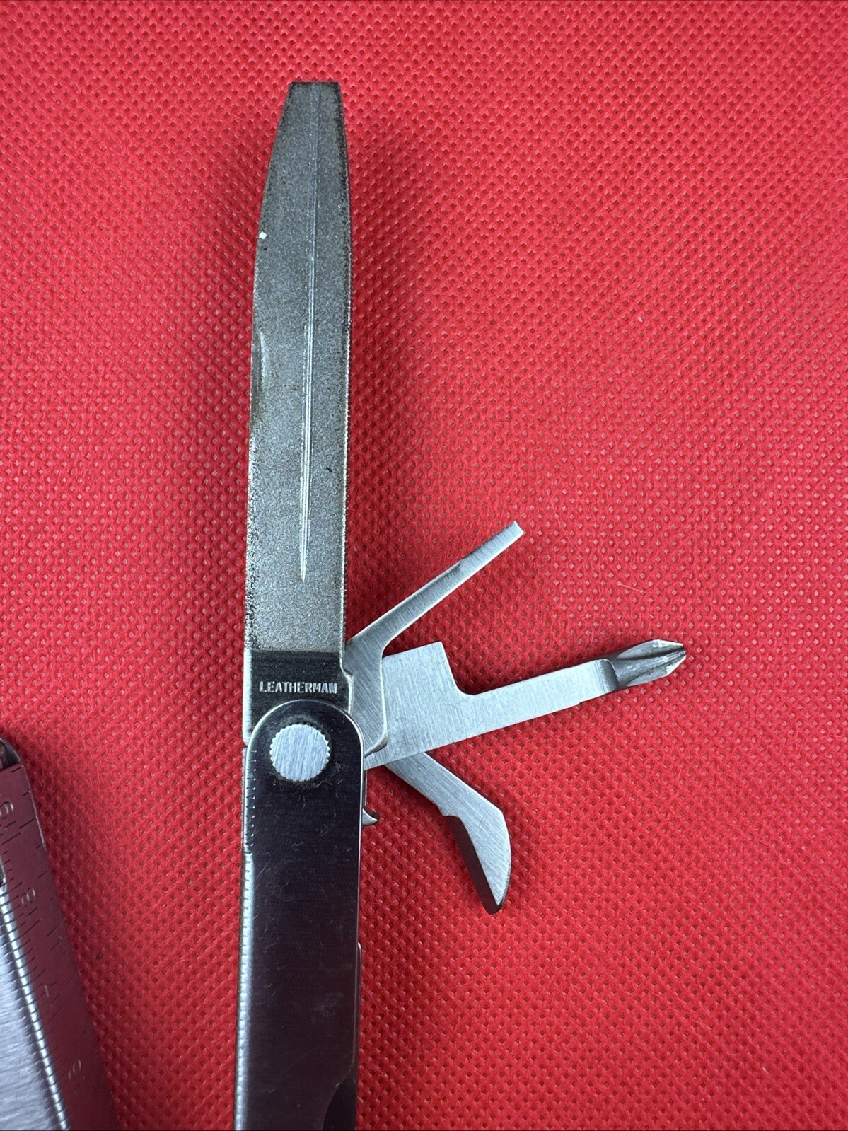 1996-7 Original Leatherman PST II Leather Sheath, Scissor, fish hook file, combo