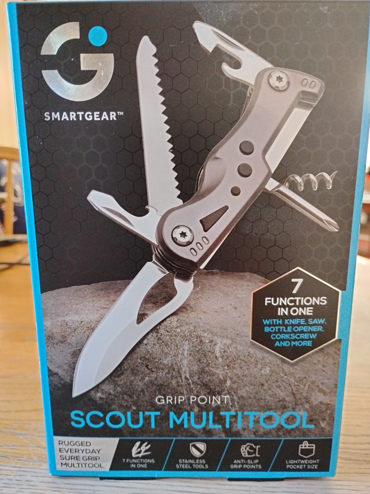 Scout Multitool Knife Smartgear Grip Point 7 Functions In One Stainless Rugged