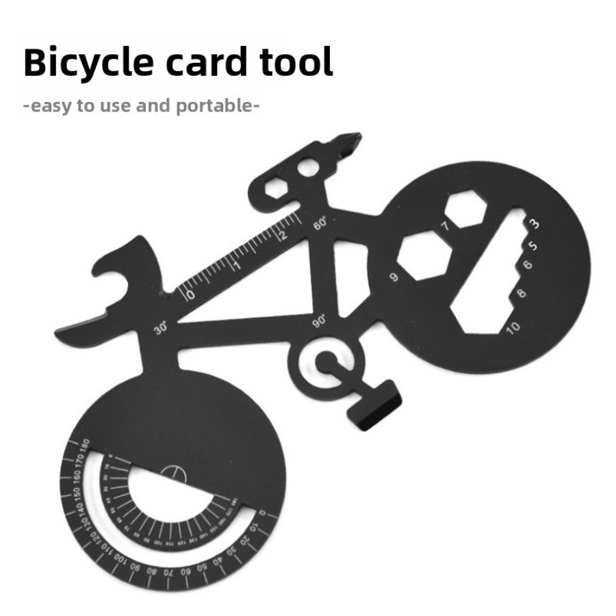 Stainless Steel Bicycle Card Tool Creative Bottle Opener Wrench Outdoor EDC