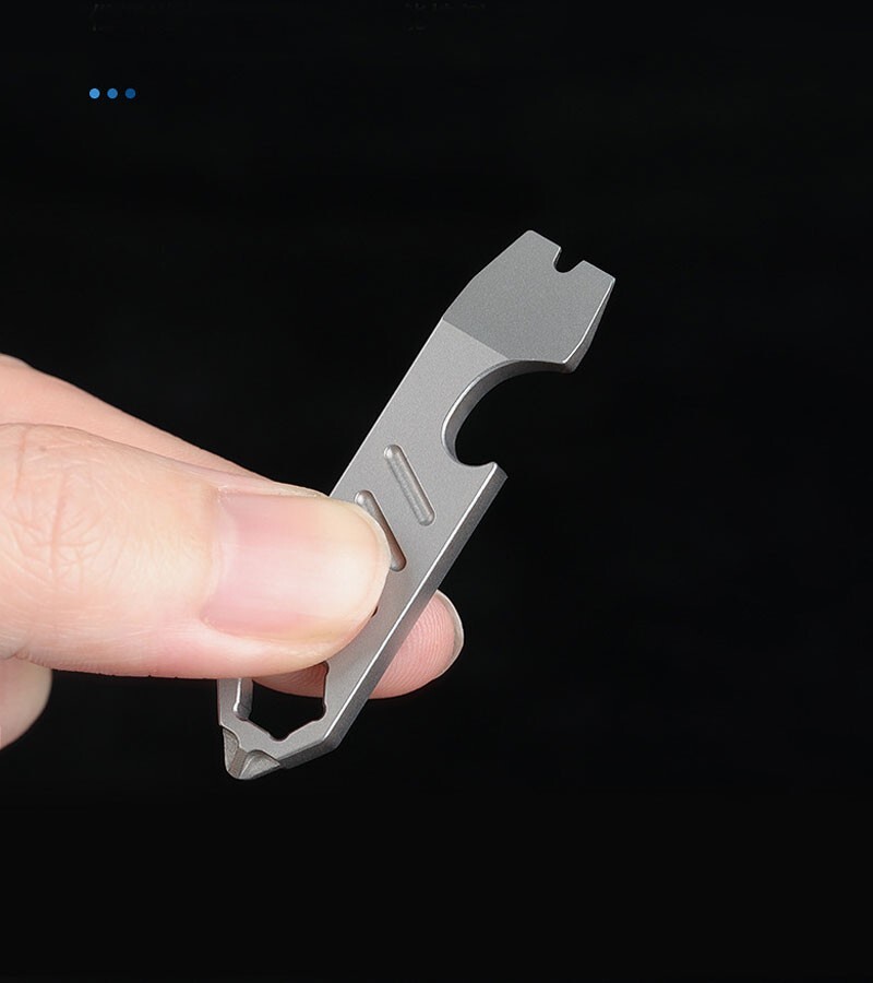 Mini Titanium Keychain Multi Tools Pry Bar Crowbar Opener Outdoor Pocket EDC