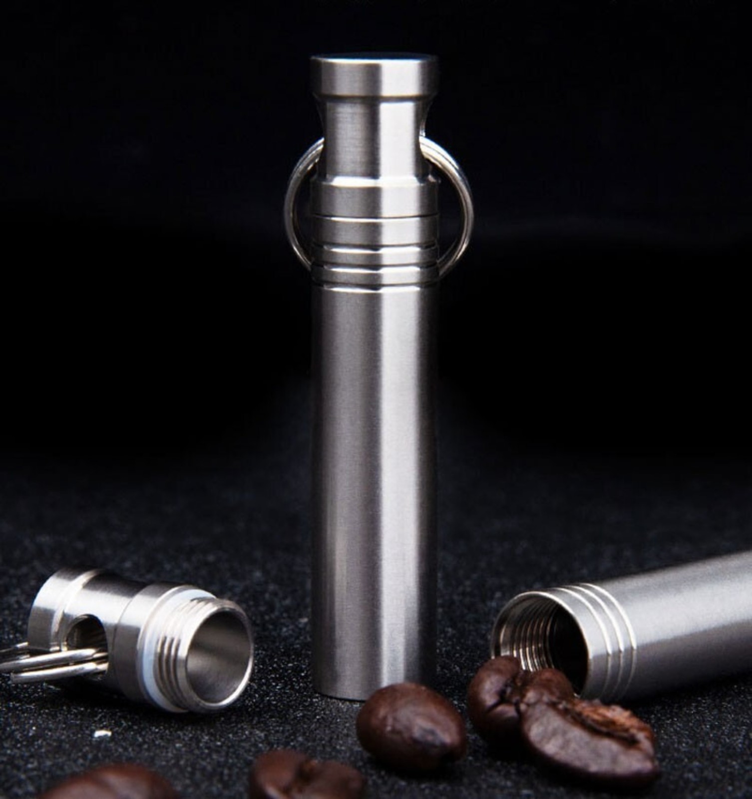 New Titanium Alloy Keychain Waterproof Box Sealed Container Outdoor Storage EDC