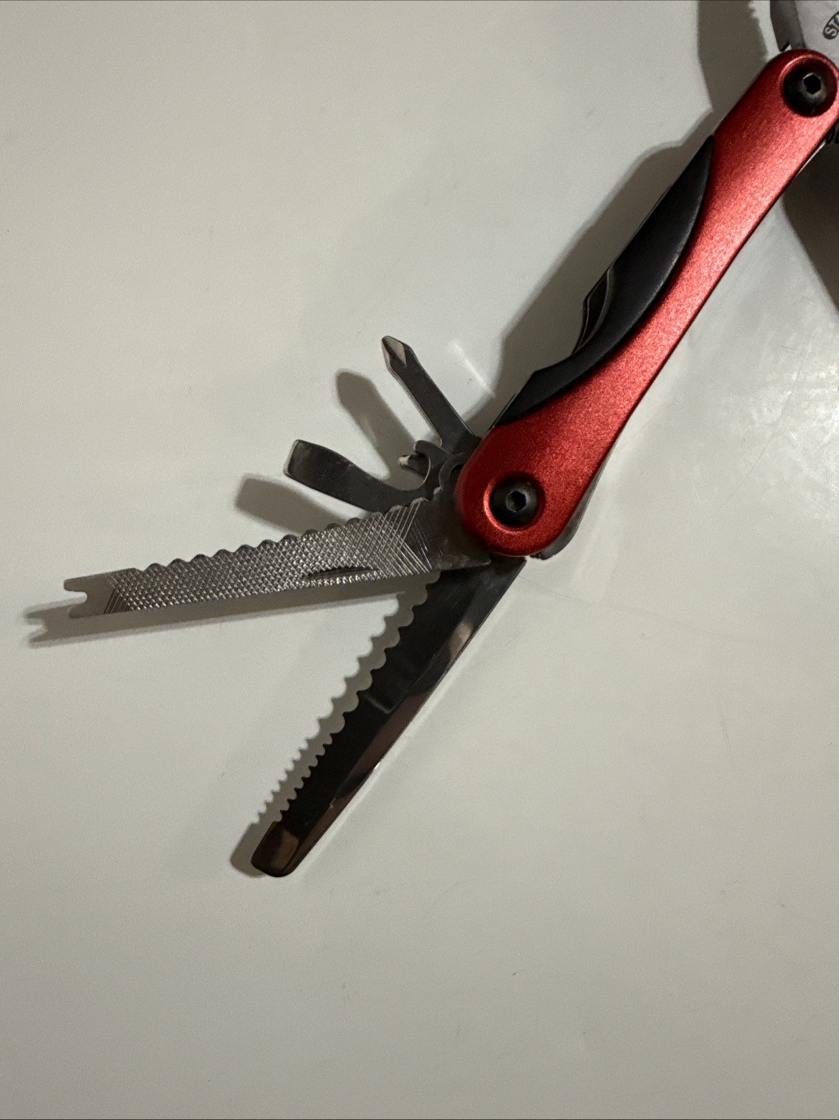 SHEFFIELD Stainless Steel Multi Tool w/Belt Pouch Sheath Case Anodized Red 10in1