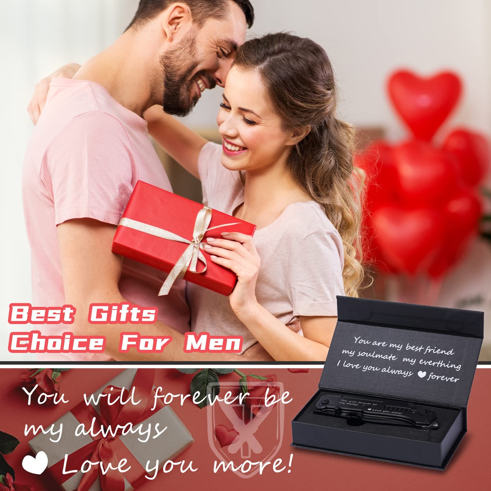 Titorld Gifts for Him Men Valentines Day, Anniversary 3-Him-Black-Gift box