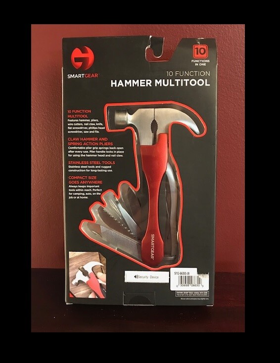 SMARTGEAR 10-FUNCTION HAMMER MULTI-TOOL GREAT FOR CAMPING DAD GIFT MAN