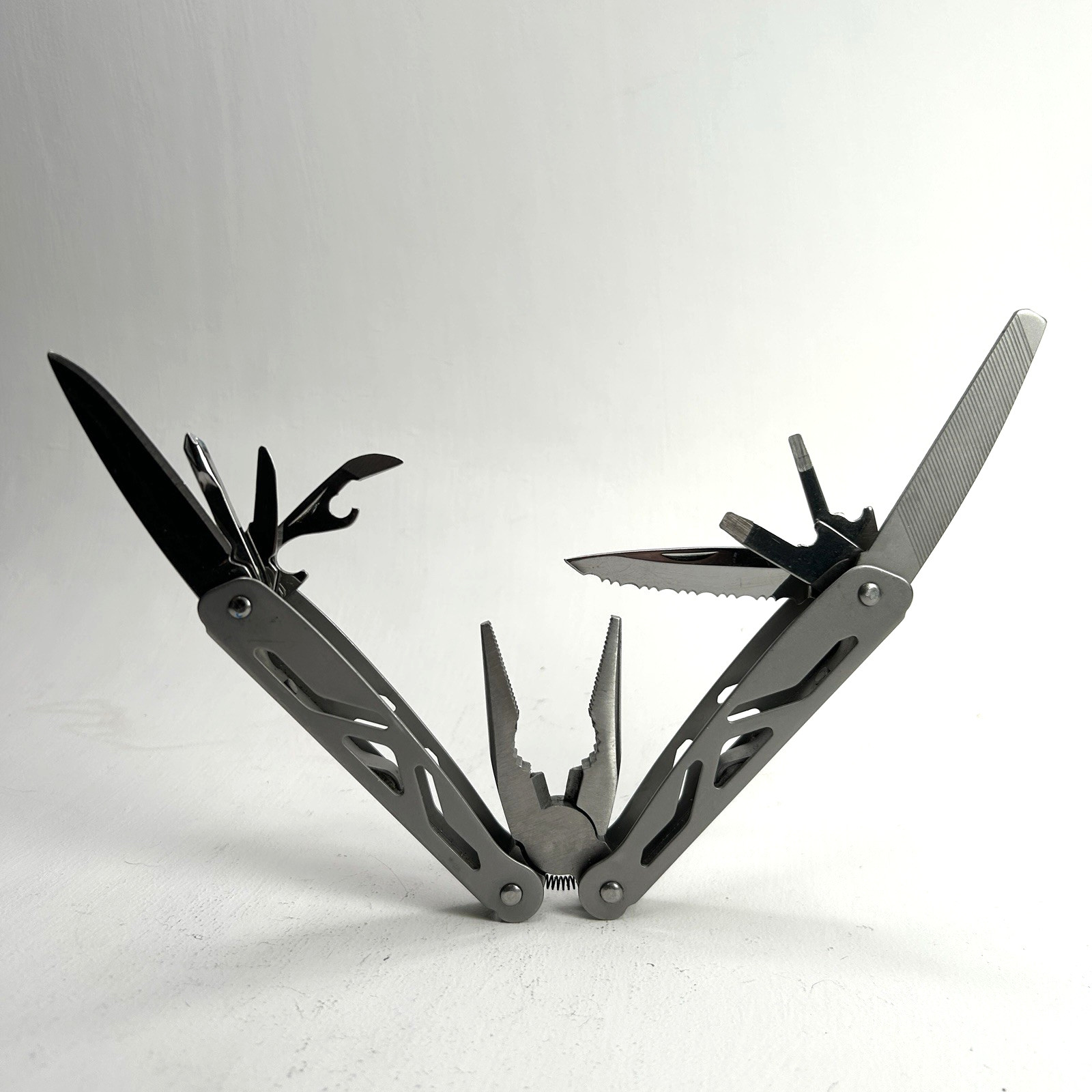Multi-Tool, 9 Tools, Survival, Camping or Hiking Tool, Compact, Stainless Steel