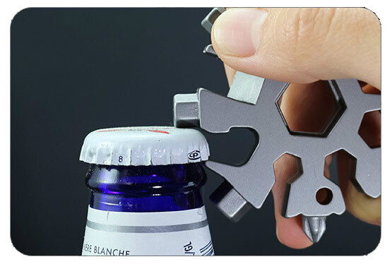 18-In-1 Stainless Steel Multi-tool Snowflake EDC Wrench Screw & Hex Driver