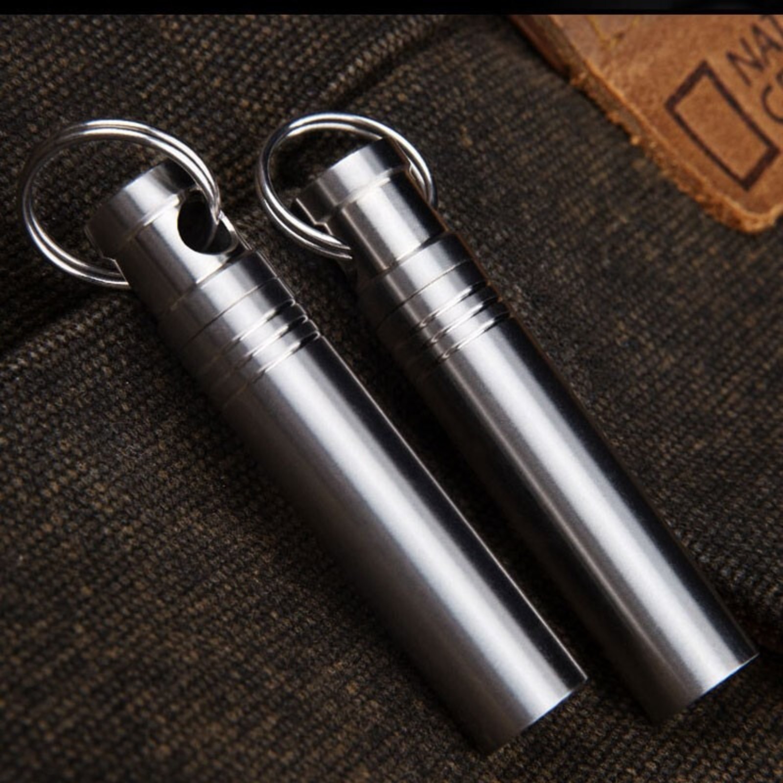 New Titanium Alloy Keychain Waterproof Box Sealed Container Outdoor Storage EDC