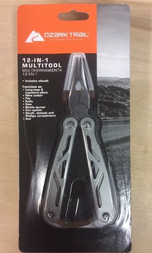 Ozark Trail 12-in-1 Multi Tool Heavy Duty w/Case Pliers Knife Saw Wire Cutter