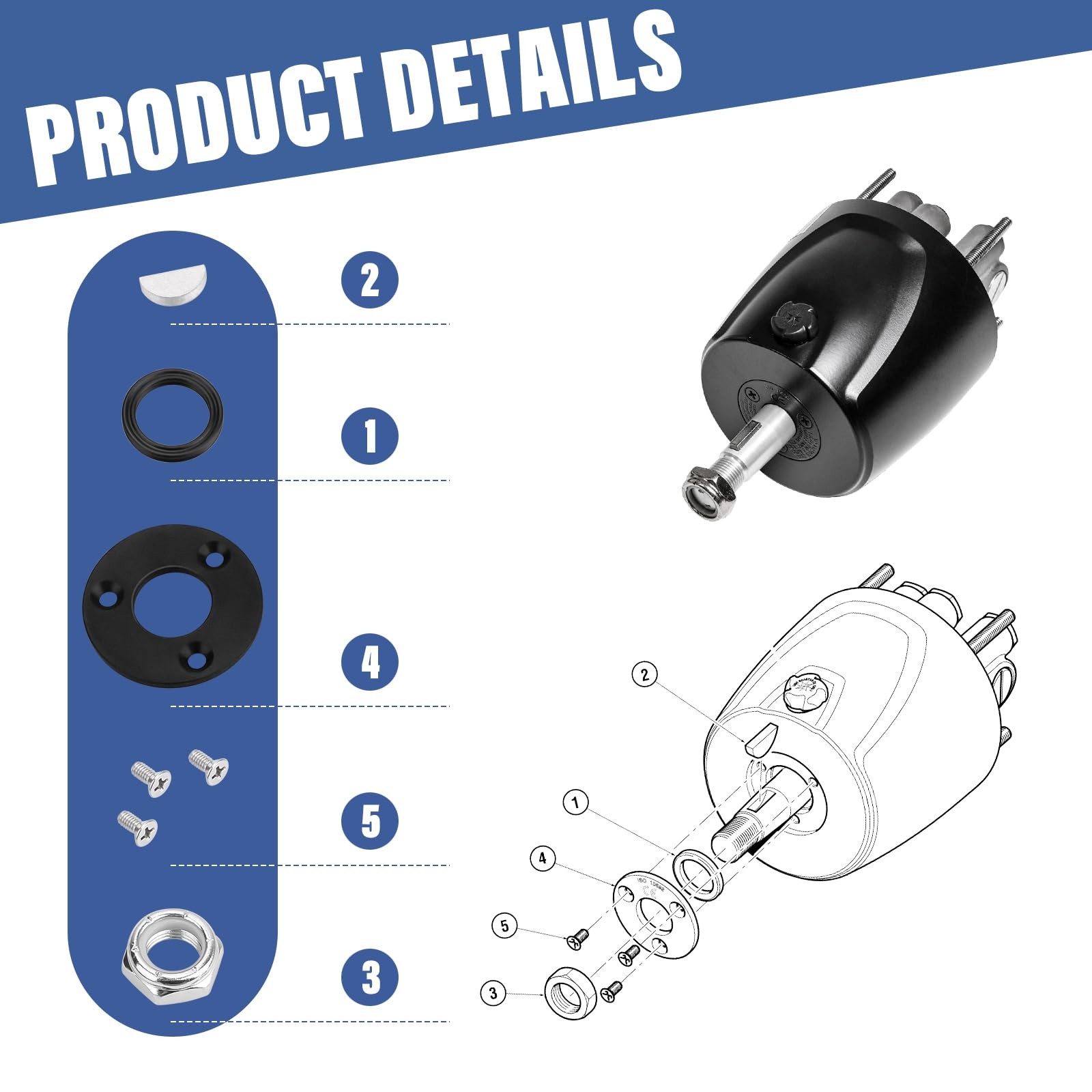 Hydraulic Helm Seal Service Kit HP6032 for Seastar HH5271, HH5272, Black