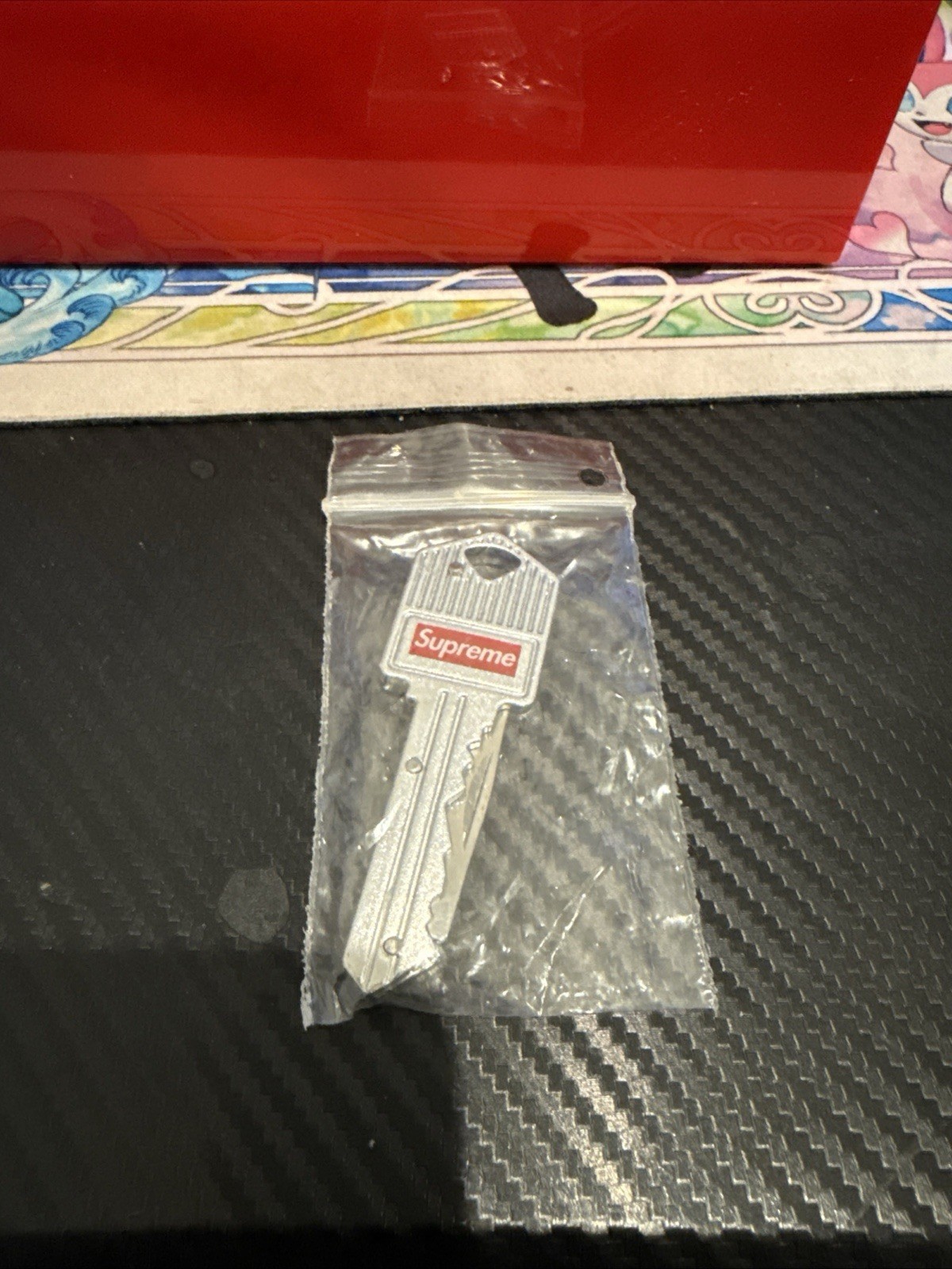 Supreme Key Tool SS17 Stainless Steel Knife Red with White Logo