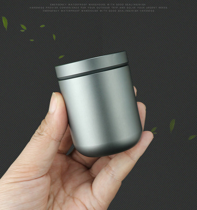 EDC Aluminium Alloy Waterproof Storage Box Sealed Pill Case Container Travel Cup