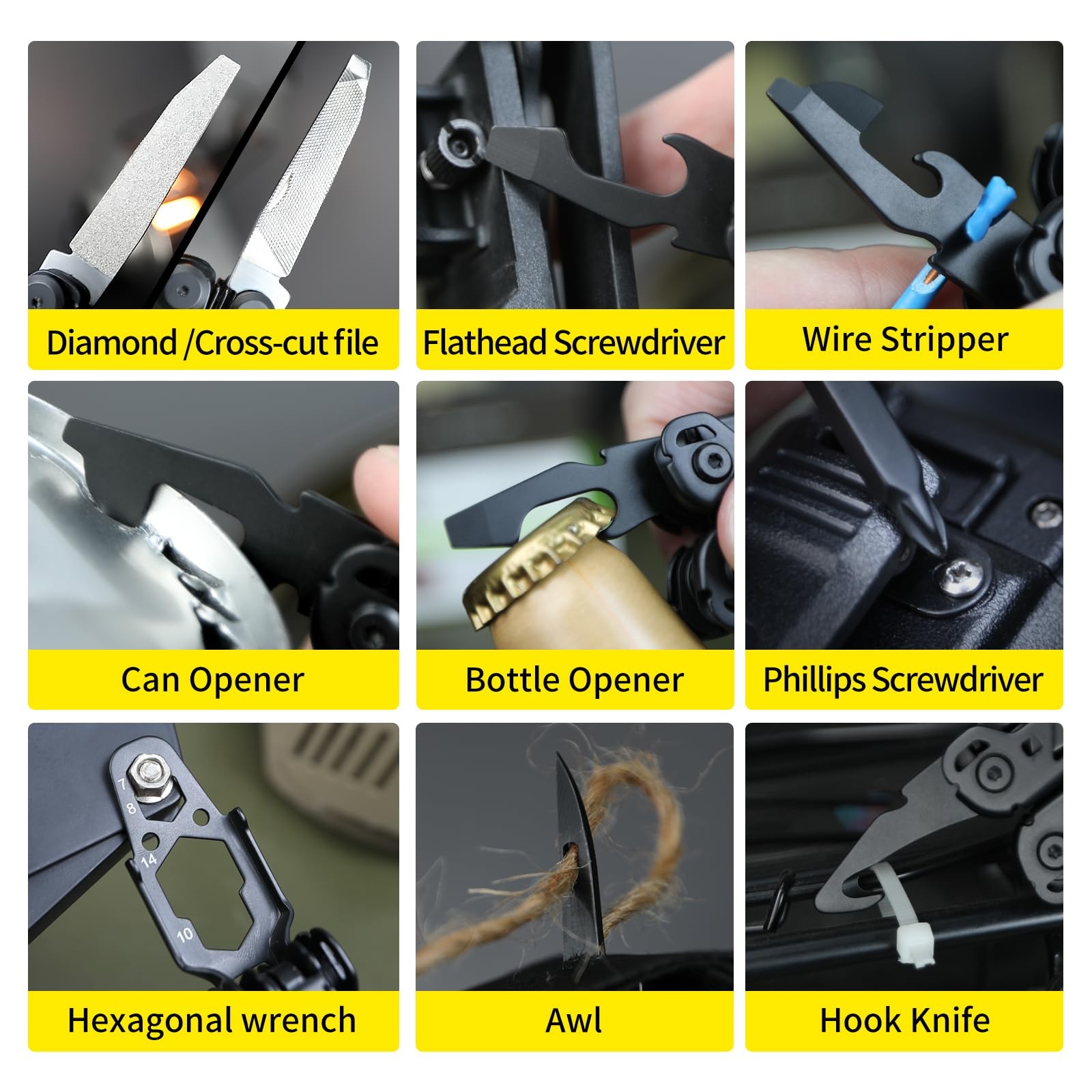 19-in-1 Multitool Pliers, Folding Pocket EDC Tool with Folding Blade, Scissor…