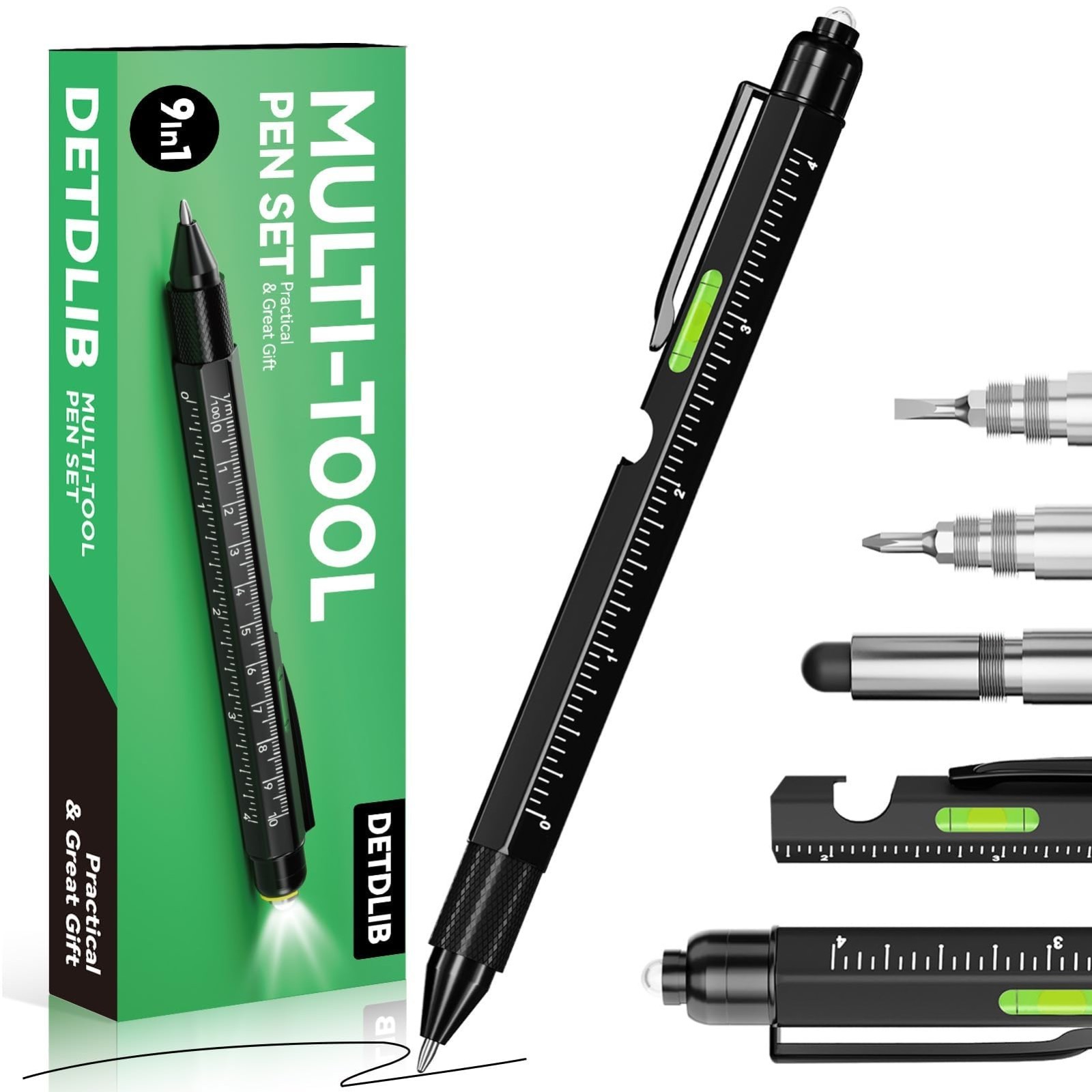 9-in-1 Multitool Pen with LED Light, Stylus, Level & Screwdriver – Perfect Gift