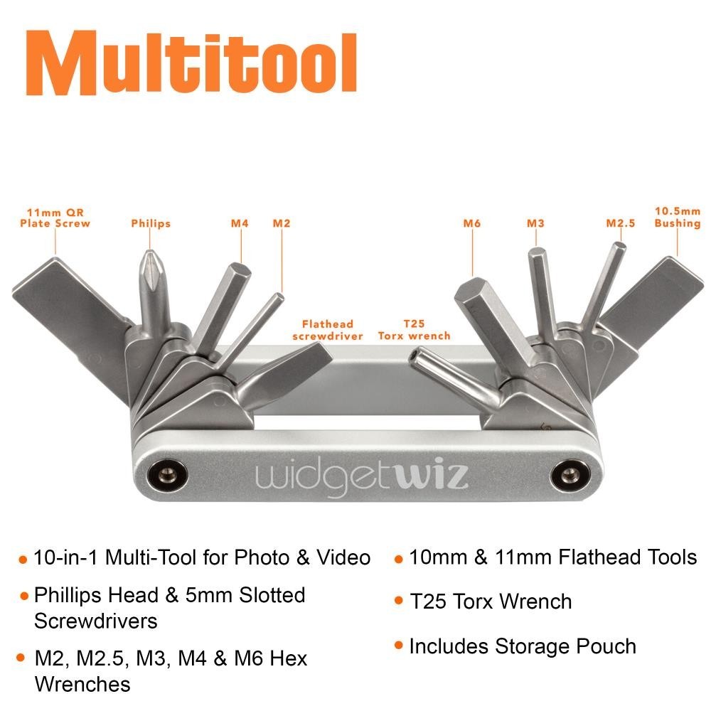 Vello 10-in-1 Multi Tool for Camera Tripods w/ Hex Keys Torx & Screwdrivers