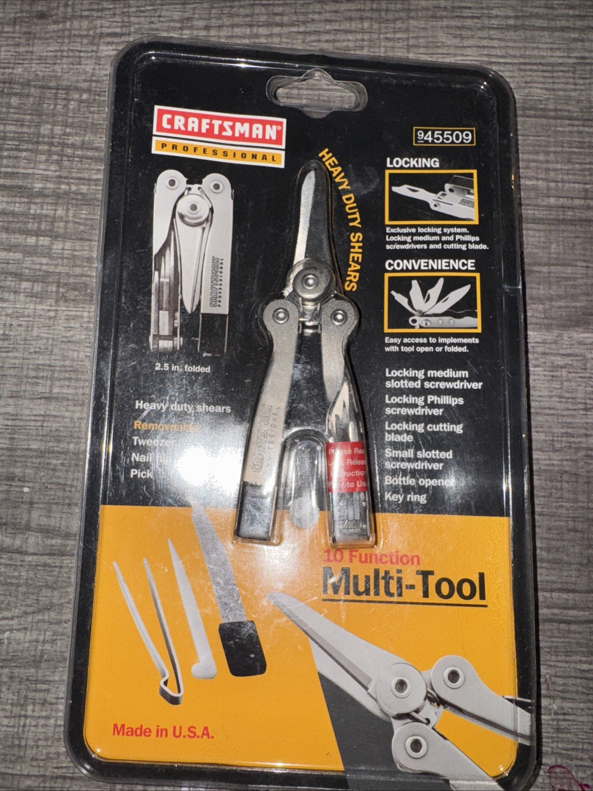 Sears Craftsman Usa Nos 45509 Professional 10 Function Multitool Retired Rare
