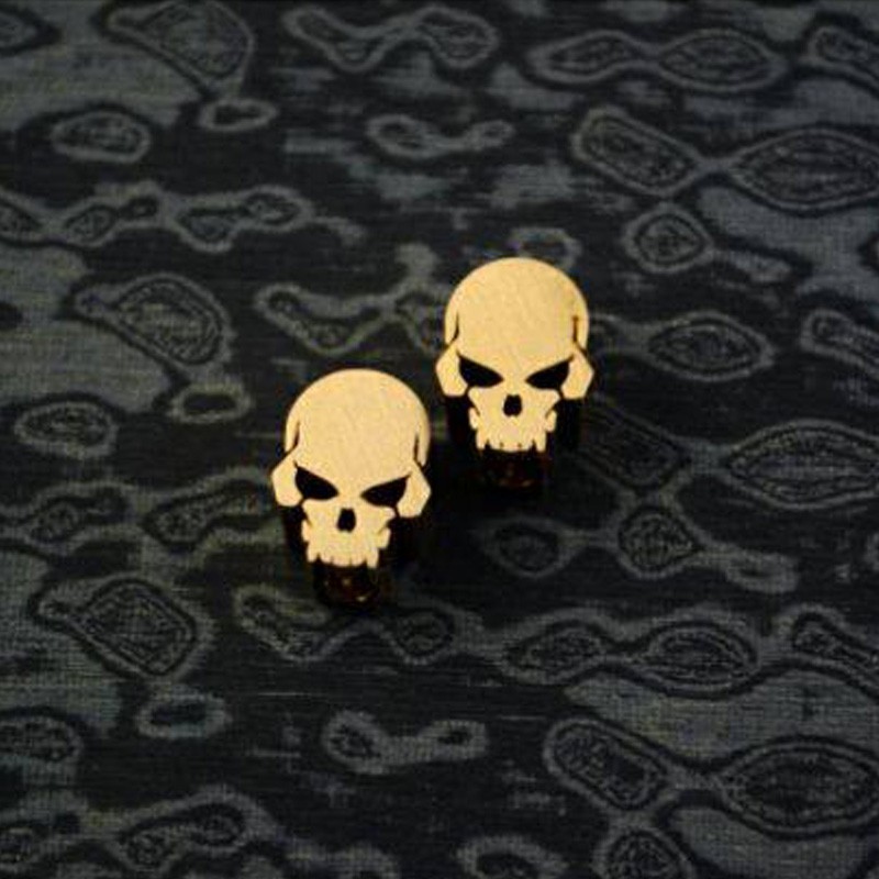 Gold Skull Knife Lanyard Bead Metal EDC Zipper Pull Pendant Charm