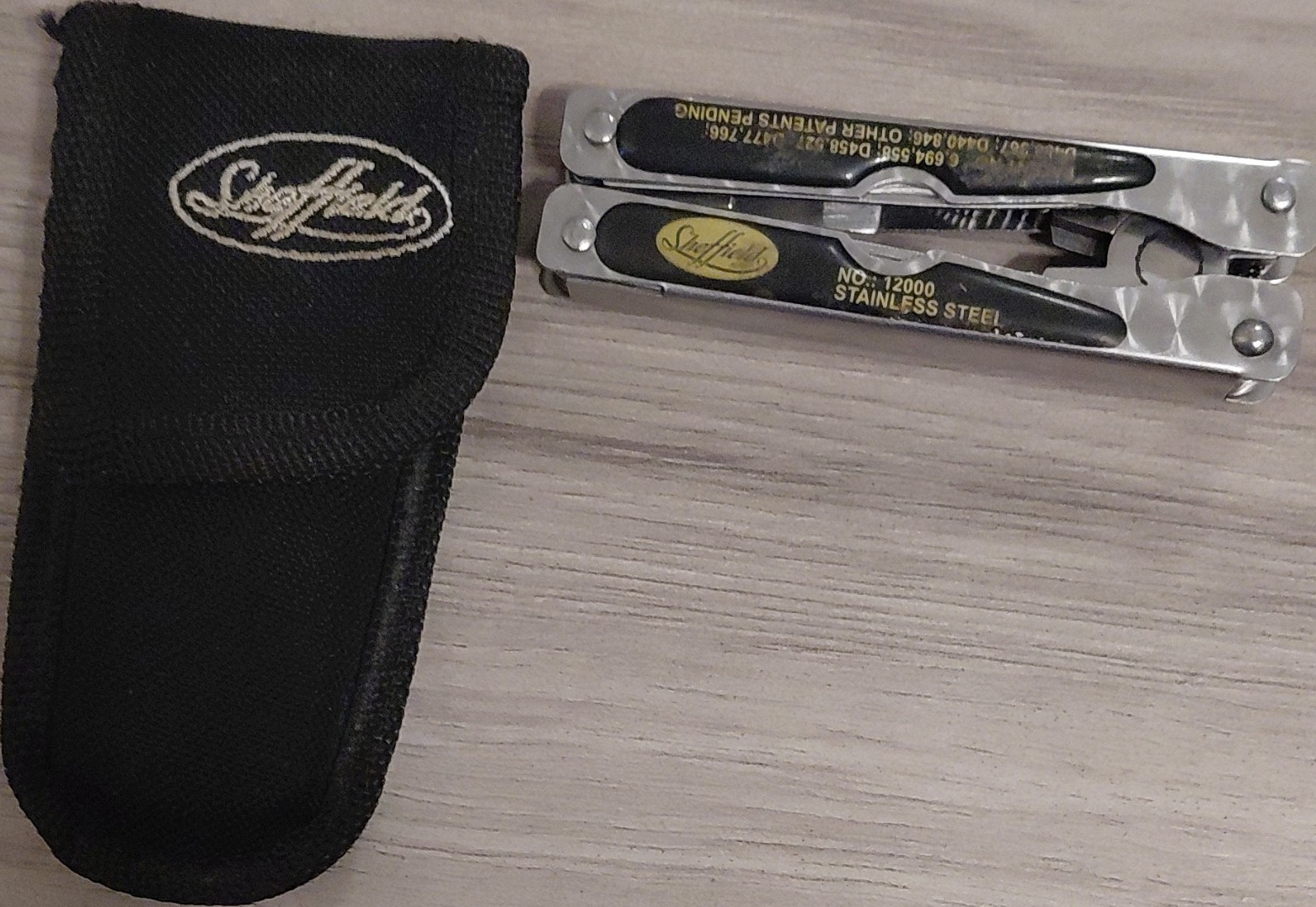 Sheffield NO. 12000 Stainless Steel Multi-Tool with Sheath Silver Black