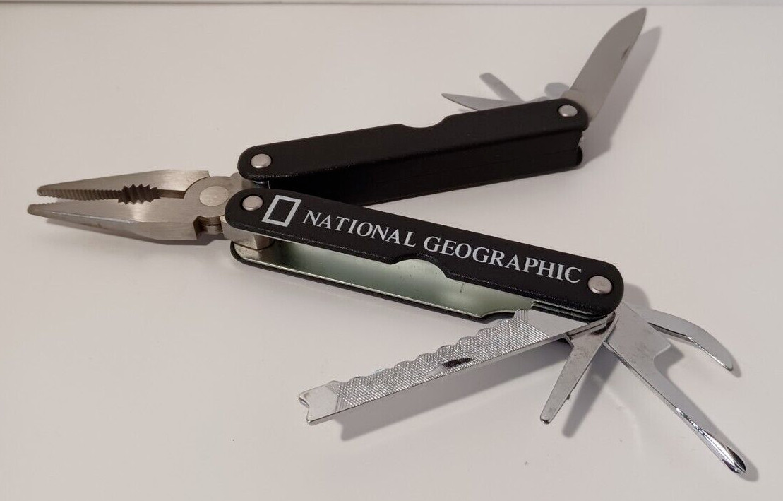 Stainless Steel 9-in-1 Multi Tool National Geographic Gift Promo Item with Case
