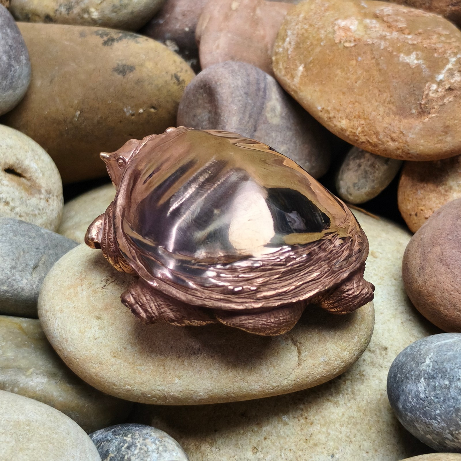 Purple pure Copper Soft-shelled turtle ornament Solid Artistic handcraft statue