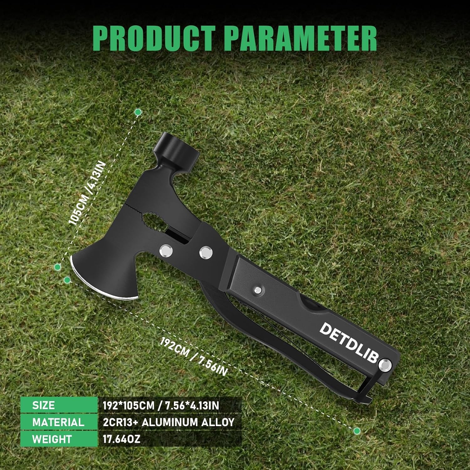 15-in-1 Multitool Axe Hatchet, Birthday Gifts for Men, Essential for Camping, Hi