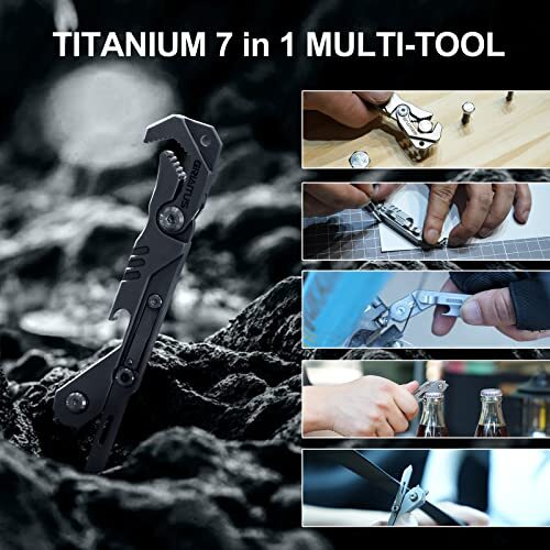 EDC Multitool 7 in 1 with , Wrench, Folding , Screwdriver (Bright silver)