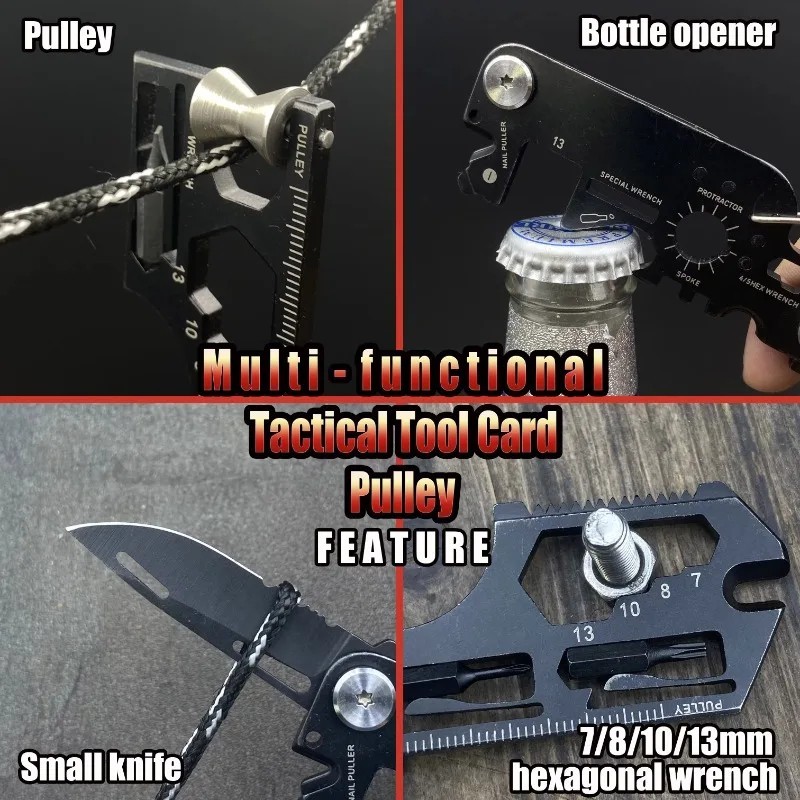 Small Survival Multitool Knife Keychain Keyring Car Escape Tool Bugout EDC Multi