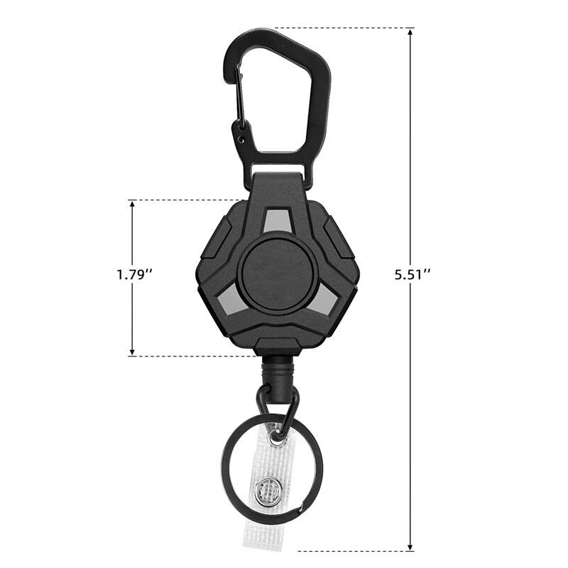 Tactical Zinc Alloy Auto Extend Keychain for Outdoor Sports