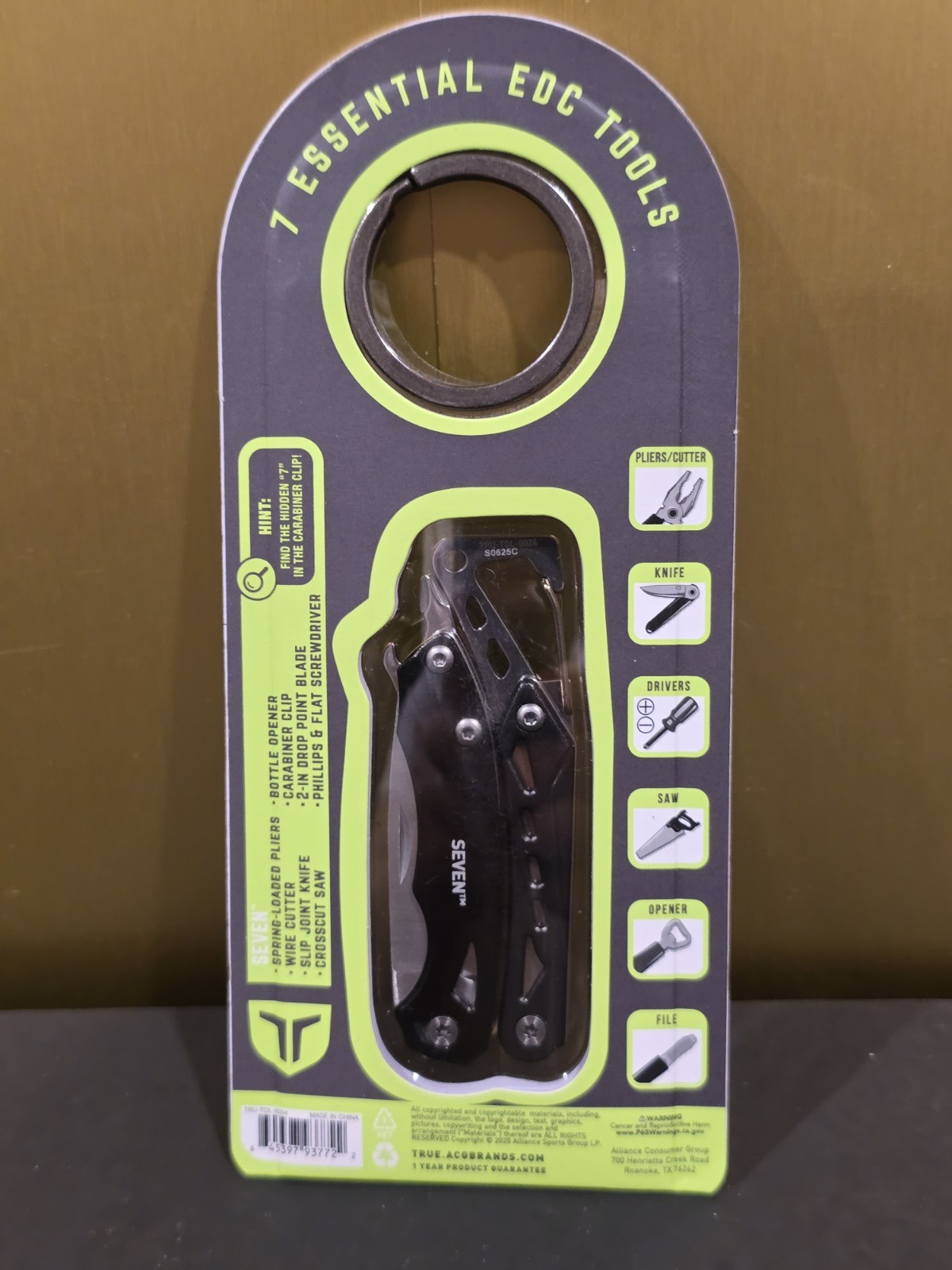 True Utility Seven Multi-Tool 7 in 1 Compact Pocket Knife Quick Release Clip