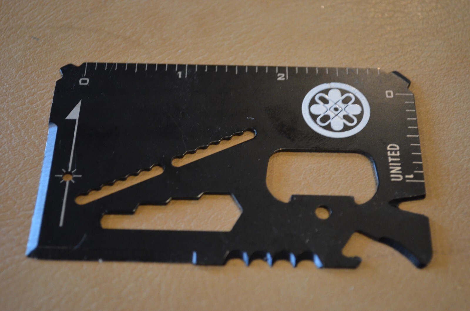 Wallet Size Multi Survival Tool Metal Thin Small Black Painted Hunting Camping