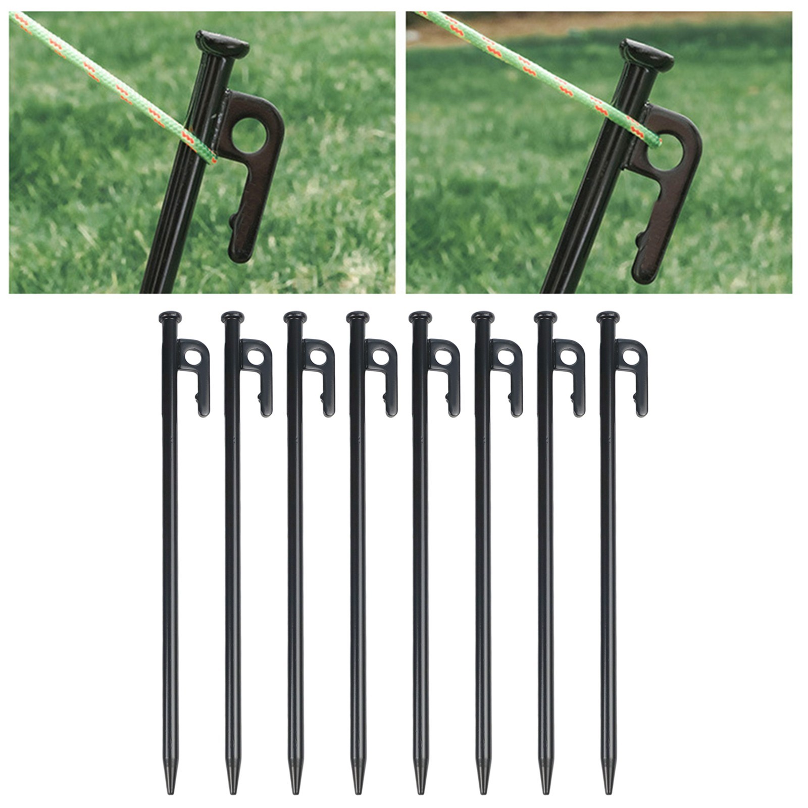 30CM Ground Nails for Camping with Enhanced Hammering Top for Easy Setup