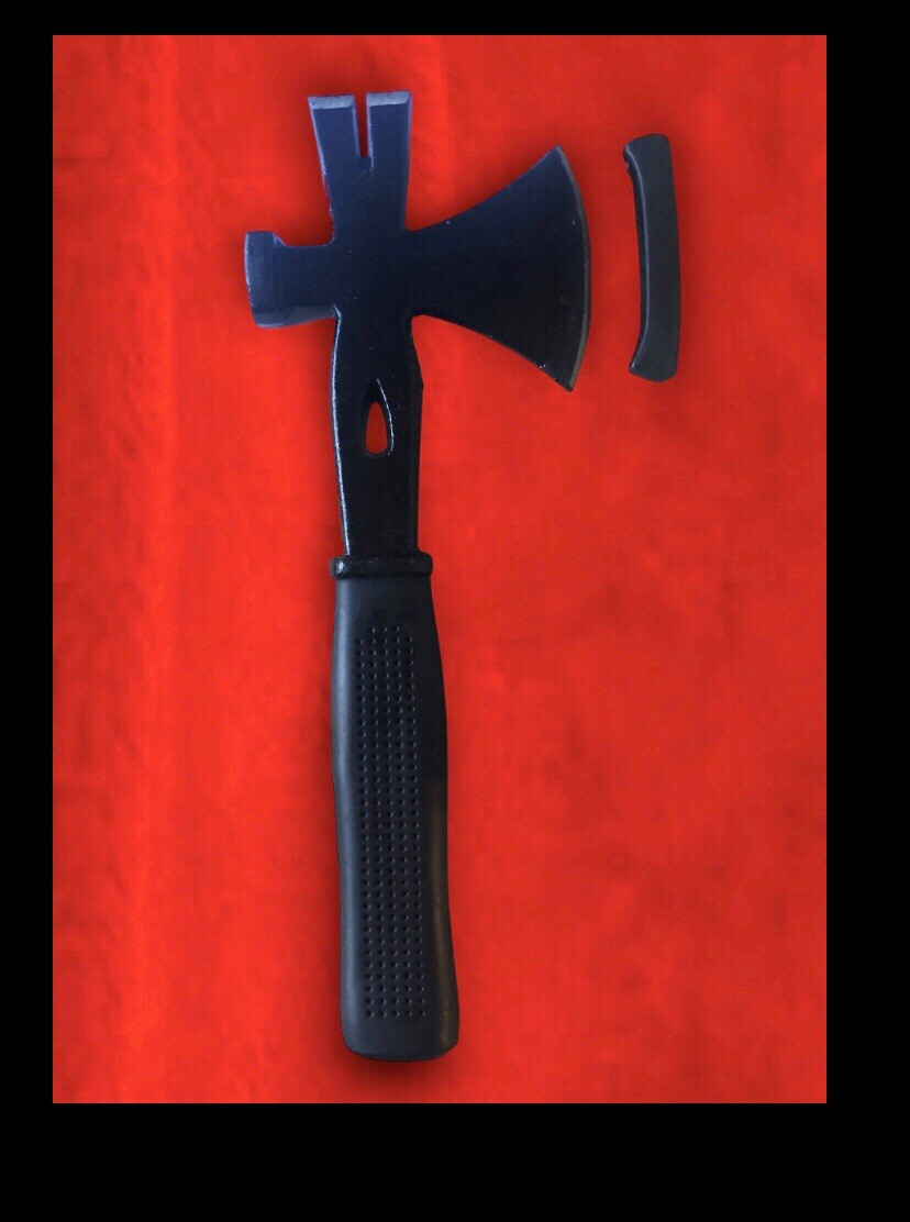 14” Hatchet Crowbar Hammer Axe Survival Multi-Tool.(Solid Cast Iron+Rubber Grip)