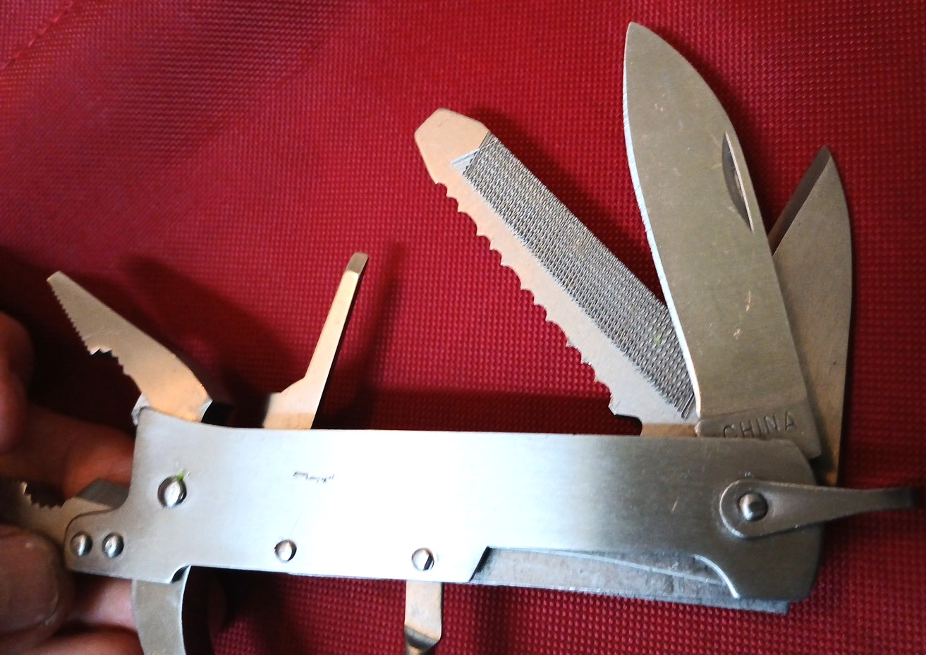 (LOT of 2) 10 & 8-Function Multitool SS Pliers, Saw, Knives, Screw Divers, File