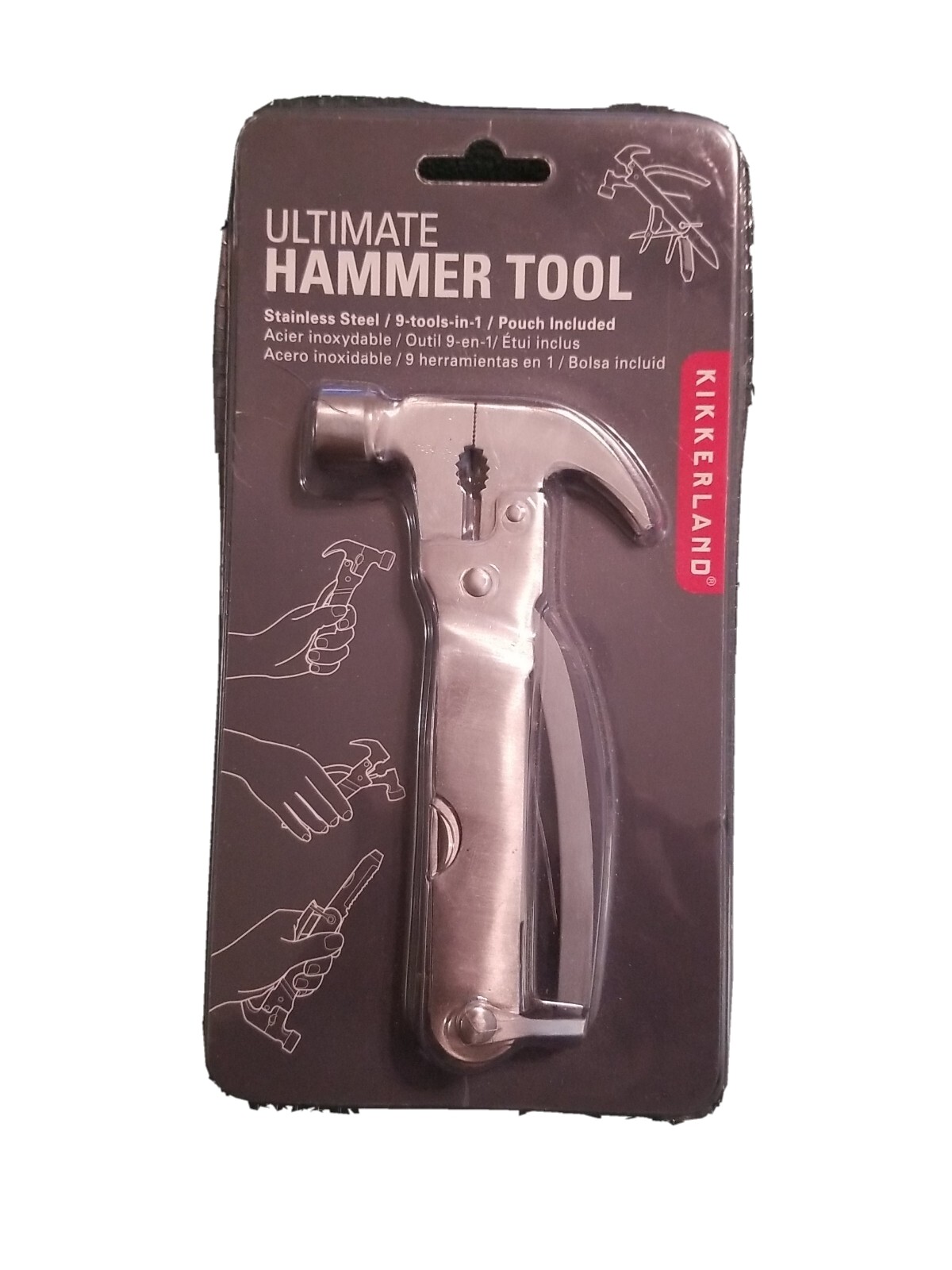 Ultimate MULTITOOL 10-In-1 Kikkerland Hammer Plier Knife Saw File Scissor ~ NEW