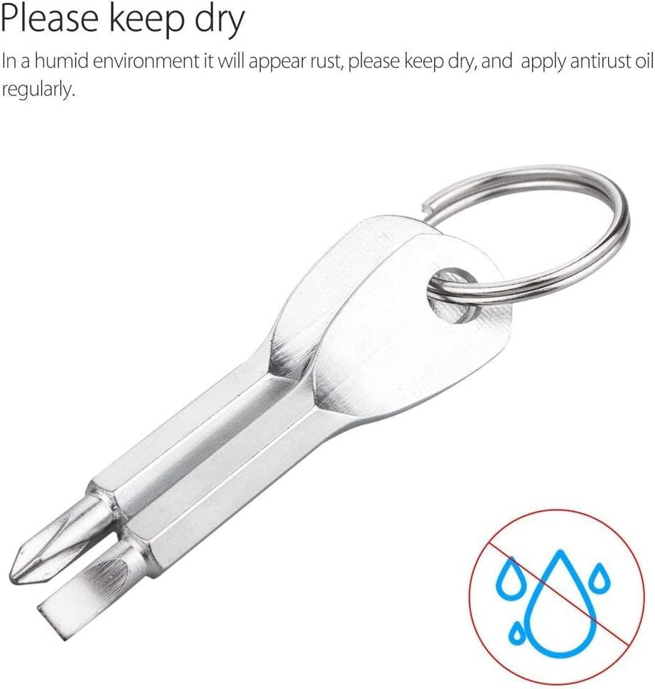 4PCS Mini Pocket Screwdriver Set Keychain Outdoor Tool Kit Stainless Steel Bl…